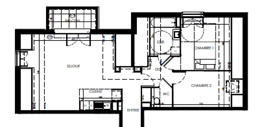 Appartement de type 3 dans résidence neuve